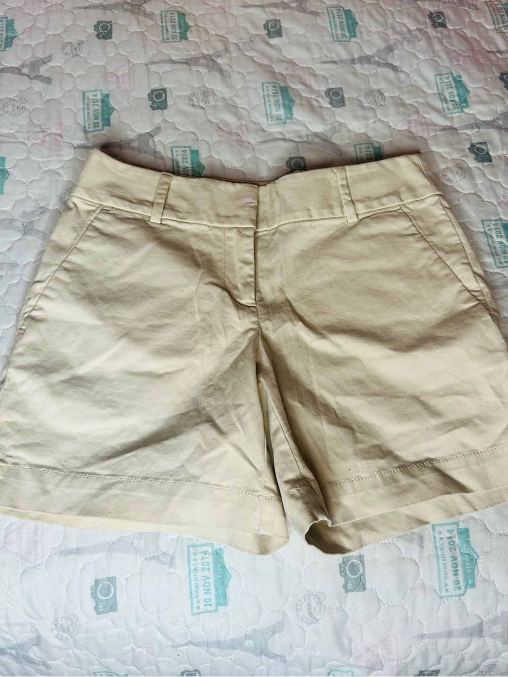 LOFT Cream Chino Bermuda Shorts